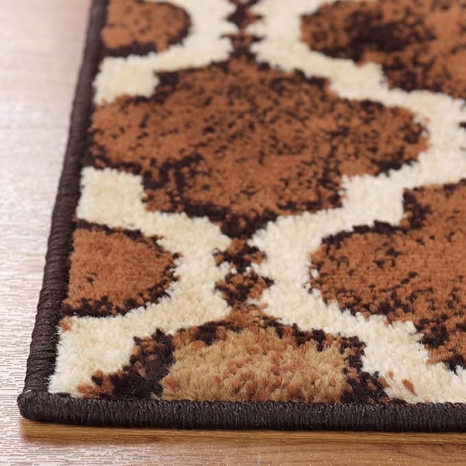 Superior Modern Indoor Area Rug, Non Slip Rug, 6'x9', Coffee | Geometric Design Floor Décor, Easy Care High Traffic Areas Living Dining Room, Bedroom, Office, Entryway, Viking Collection
