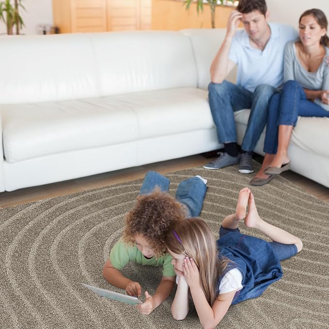 LUXE WEAVERS Modern Geometric Wave Taupe 6x9 Area Rug