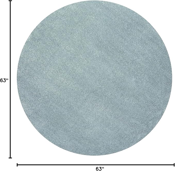 JONATHAN Y Haze Solid Low-Pile Aqua Blue 5' Round Indoor Area Rug, Coastal,Bohemian,Minimalist,Classic, Easy-Cleaning for Living Room,Bedroom,Kitchen,Pet Friendly,Non-Shedding (SEU100S-5R)