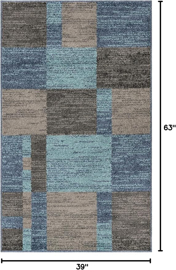 Unique Loom Autumn Collection Area Rug - Providence (3' 3" x 5' 3" Rectangle, Blue Gray/ Light Brown)
