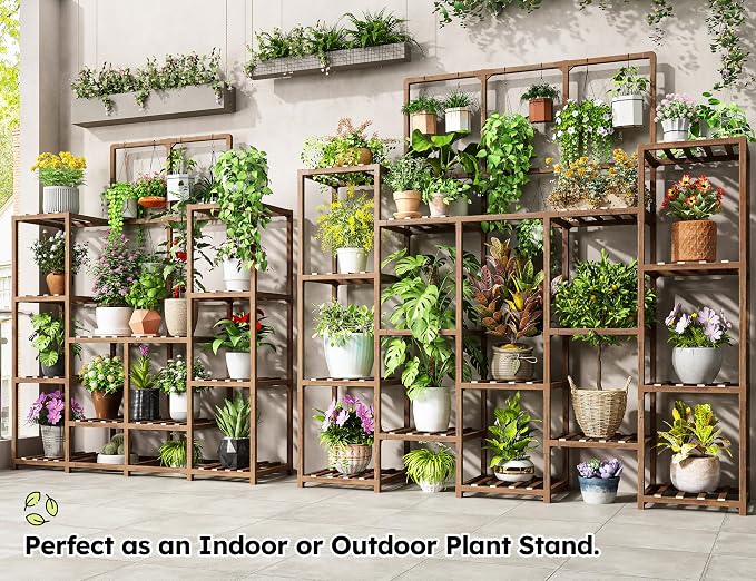 EnHomee Tall Plant Stand, 63''H Large Plant Stand for Multiple Plants Pot, Indoor Plants Shelves for Living Room, Patio, Balcony, Yard, Garden