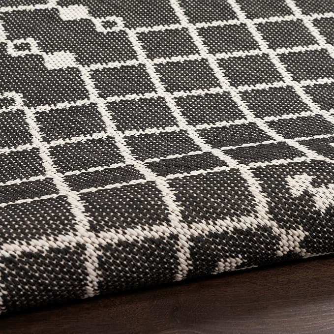 Nourison Home Positano Black 2' x 6' Area Rug - Easy Clean, Non Shedding, Bed Room, Living Room, Dining Room, Kitchen (6' Runner)