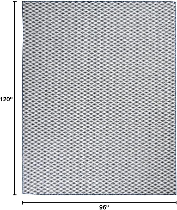 Nourison Home Courtyard Ivory Blue 8' x 10' Area Rug - Easy Clean, Non Shedding, Bed Room, Living Room, Dining Room, Kitchen (8' x 10')