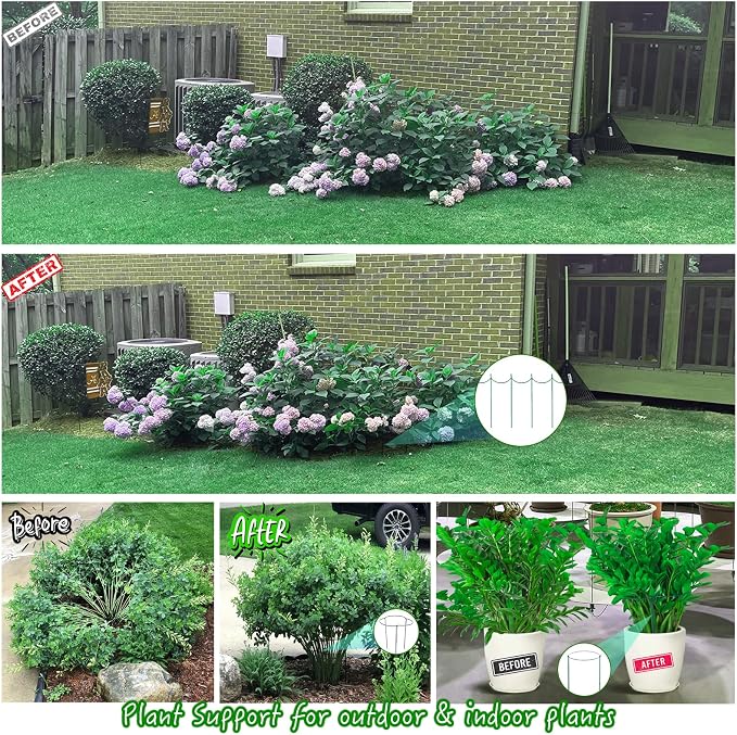 8 Pack Half Round Snake Plant Support Stakes Sets - Strong Plant Support and Cage, Durable Houseplant Stakes, Plant Support Ring for Indoor and Outdoor Plants, Such as Aloe, Peony, Hydrangea, ZZ