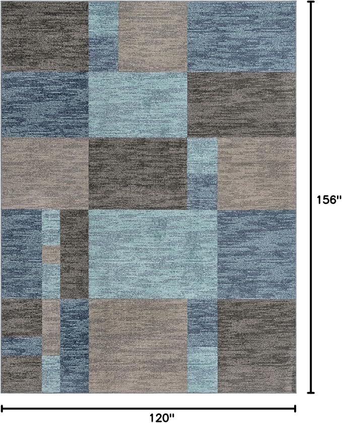 Unique Loom Autumn Collection Area Rug - Providence (10' x 13' Rectangle, Blue Gray/ Light Brown)