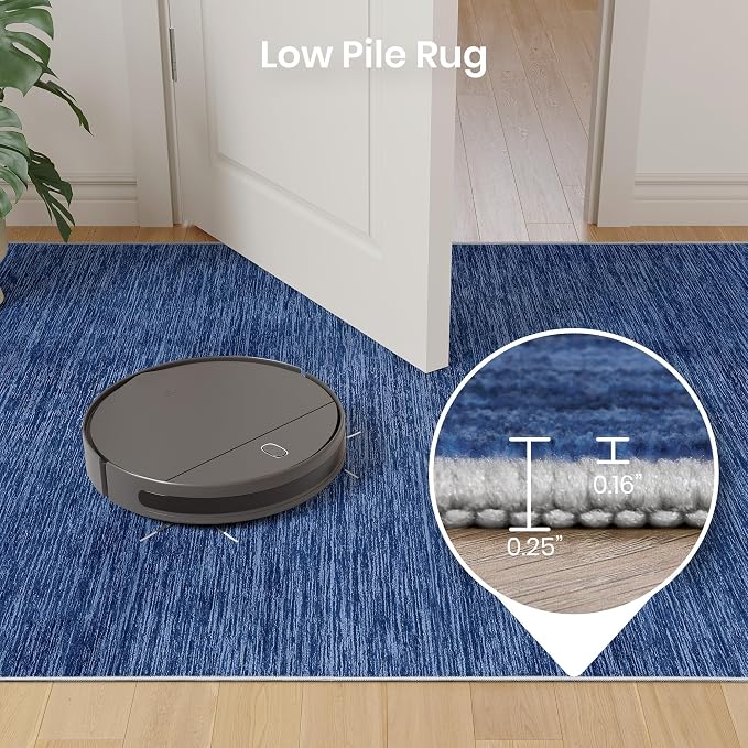Valenrug 8x10 Area Rugs for Living Room, Large Washable Rug Non Slip Navy | Soft Low Pile, Thin & Lighweight Carpet, Folable Stain Resistant Modern Indoor Floor Mat for Bedroom, Dining Room, Home Decor