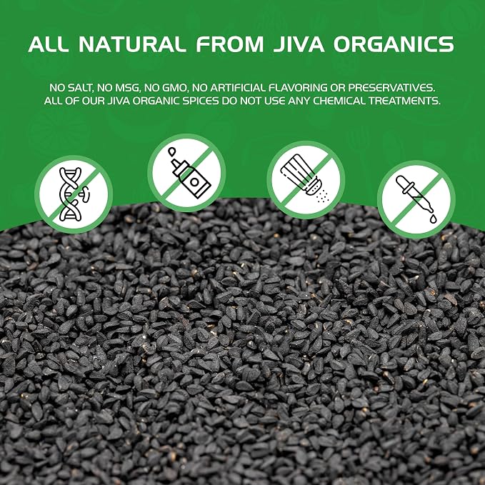 Organic Kalonji Seeds 1.5 LB - Whole Black Seed, Nigella Sativa, Black Cumin - from Jiva Organics