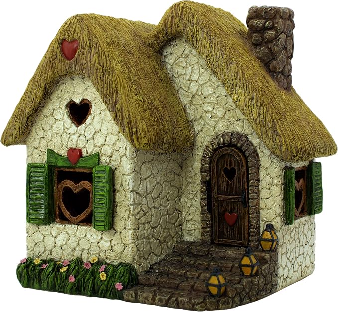 PRETMANNS Fairy Garden Houses for Outside – 7 Inch Fairy House with Opening Door – Miniature Fairy Garden Accessories Outdoor for Adults – Durable Fairy Village Décor