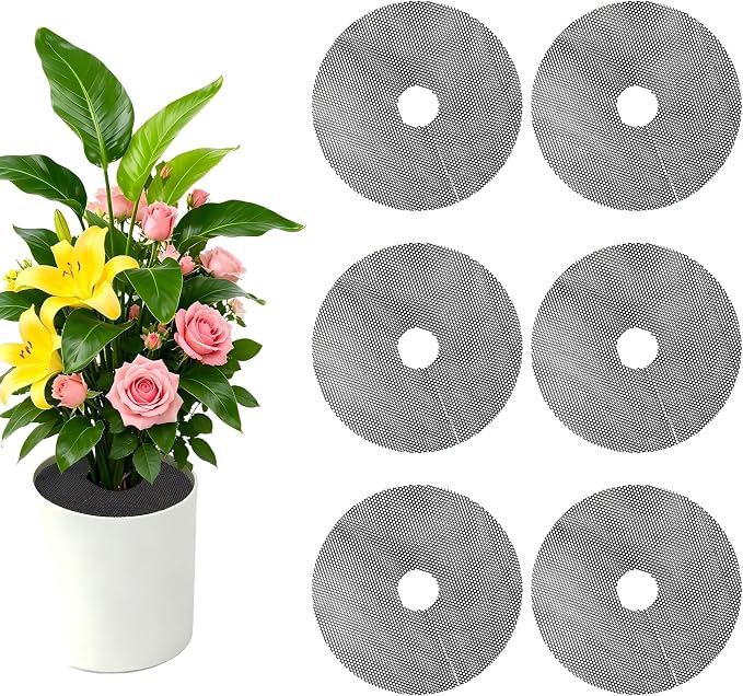 frtzal Plant Pot Grids - 11.8 Inch Cuttable Soil Cover Protector, Plant Covers from Animals Digging Stopper, Indoor Outdoor Plant Pot Cover (11.8IN-6PCS)