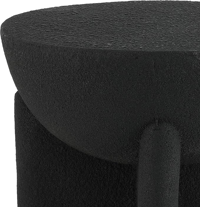 JONATHAN Y Brady Indoor/Outdoor Accent Table & Garden Stool, Minimalist Geometric Weather Resistant Sculptural Side Table for Patio, 17.75" x 16.25", Black Frosted TBL1109A