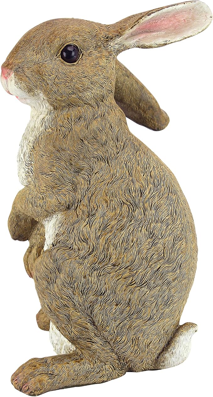 Design Toscano QM200681 Hopper the Bunny Standing Rabbit Indoor/Outdoor Garden Statue, 6 Inches Wide, 11 Inches Tall, Handcast Polyresin, Full Color Finish