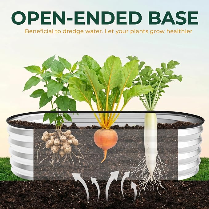 Utopia Home Galvanized Raised Garden Bed, 4x2x1 Ft Lightweight Planter Boxes Outdoor with Easy Assembly, Large Garden Bed for Vegetables, Fruits, Flowers, Silver, Pack of 2