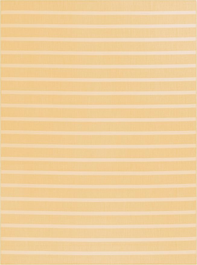 Nourison Home Positano Yellow Ivory 7' x 10' Area Rug - Easy Clean, Non Shedding, Bed Room, Living Room, Dining Room, Kitchen (7' x 10')