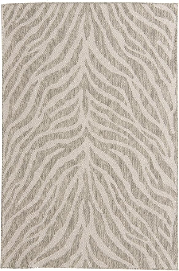 Unique Loom Outdoor Safari Collection Area Rug - Tsavo (5' 3" x 8' Rectangle, Gray/ Ivory)
