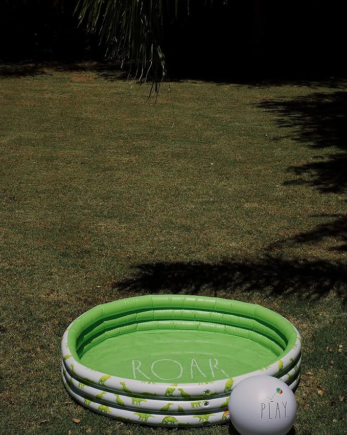 Rae Dunn x CocoNut Float Mini Pool with Dinosaur Graphics, Roar Theme | Inflatable swimming pool for kids, splash design, easy setup, great backyard fun, durable, perfect for summer parties