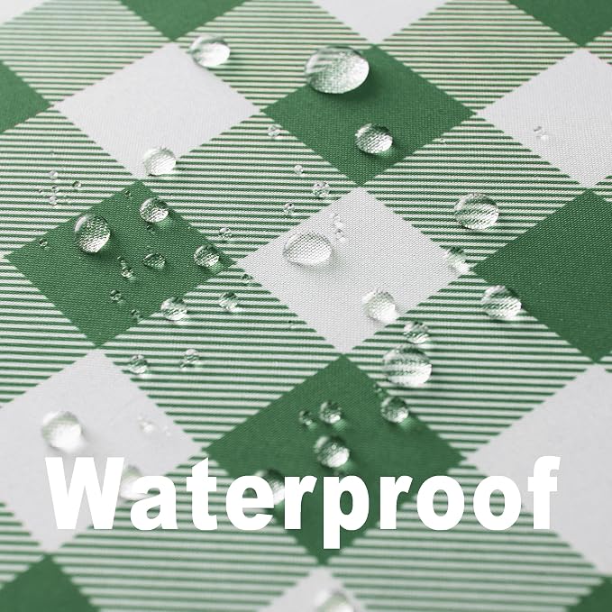 Classic Gingham Plaid Tablecloth Fabric - Rectangular 58x102 Inch Water Resistant Checked Table Cloth for Indoor/Outdoor Use - Table Cover for Kitchen, Picnics, Gardens, and Parties