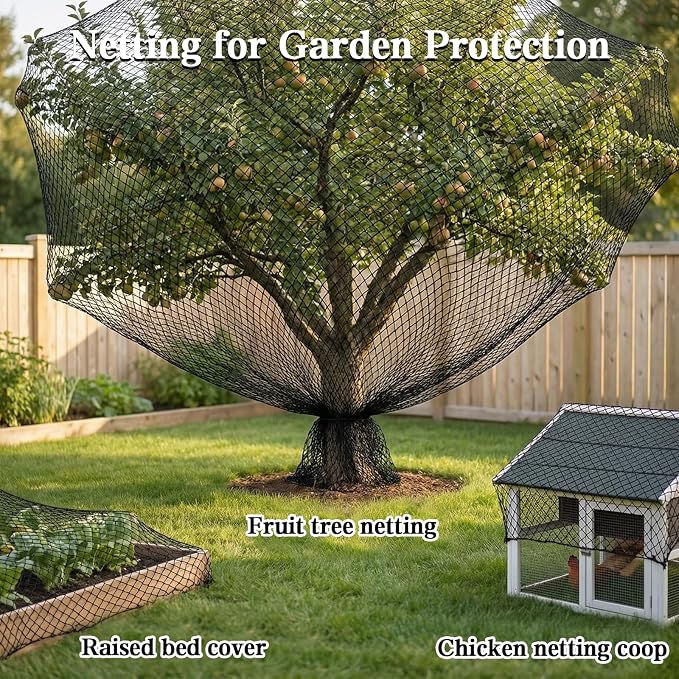 Bird Netting，13 x 40 FT Garden Netting Bird Net for Chicken Coop, Poultry Netting Fence for Fruit Trees, Plants and Vegetables Against Birds, Deer, Squirrels and Other Animals