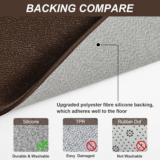 Vasofe 2x8 Bedroom Runner Rug, Hallway Runner Rug, Non Slip Bedside Runners | Long Bedside Runner Rug for Bedroom Kitchen Dorm Kids Boys Room, Washable Medium Pile Shag Fluffy Carpets for Entrance