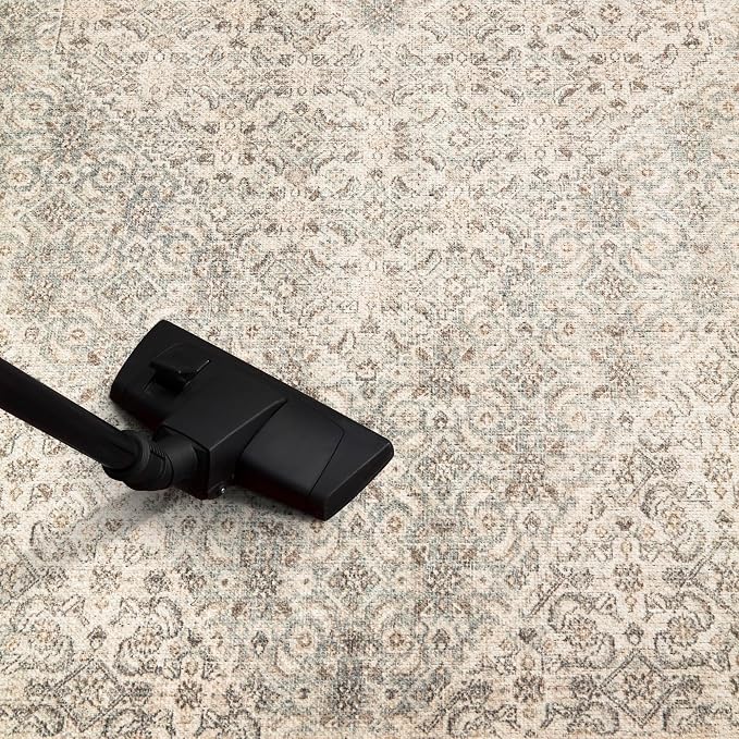 Keen Home Design Vintage Washable Area Rug, Non-Slip Low Pile, 4x6 | Machine Washable Cotton Chenille, 0.25In Low Pile, Rubber Non-Slip Back; Kitchen, Entryway, Bedroom, Dining Room