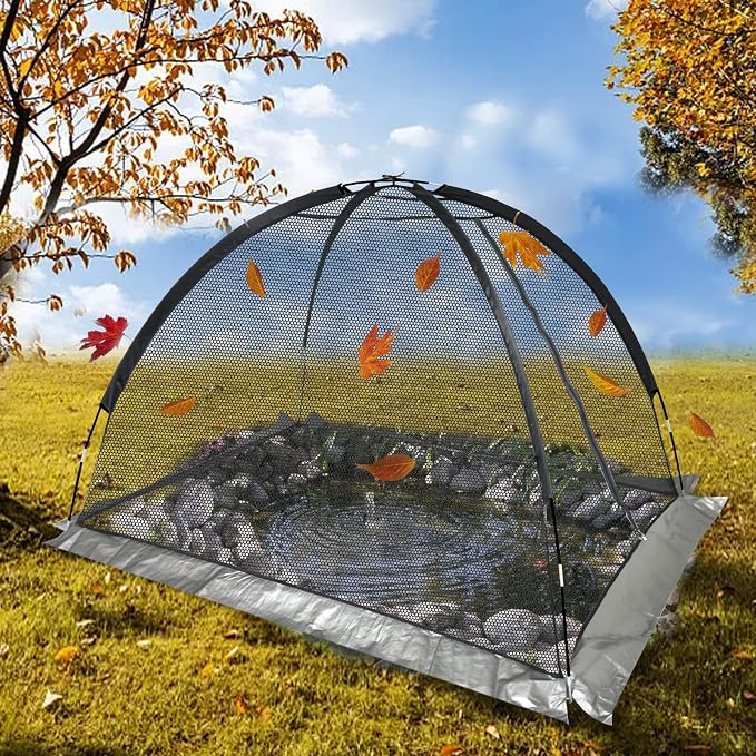 Pond Cover Dome: Protective Netting Tent for Outdoor Fish Koi Ponds Garden Leaves Vegetable Plant Care Use 9X12 FT