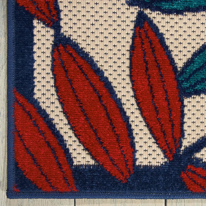 Nourison Home Aloha Multicolor 9' x 12' Area Rug - Easy Clean, Non Shedding, Bed Room, Living Room, Dining Room, Kitchen (9' x 12')