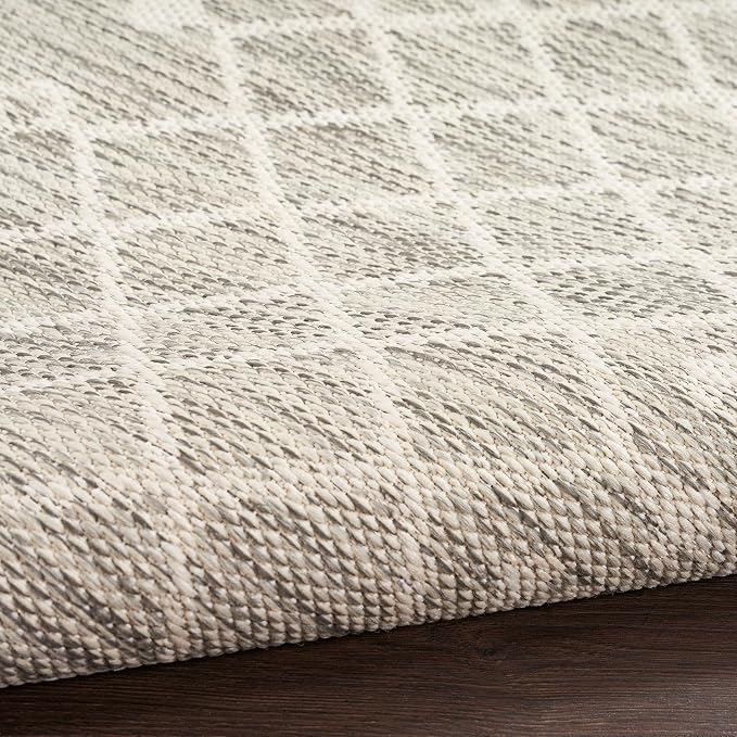 Nourison Home Positano Light Grey 7' x 10' Area Rug - Easy Clean, Non Shedding, Bed Room, Living Room, Dining Room, Kitchen (7' x 10')