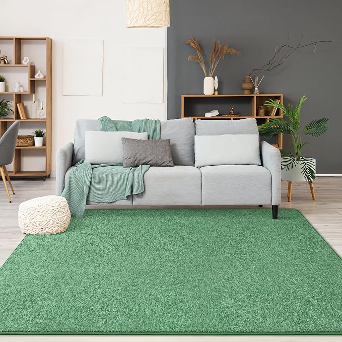 Chicrug Memory Foam 3x5 Area Rugs for Bedroom Living Room Entryway | Low-pile Soft Carpet Rug for Kids Playroom, Floor Rug for Bedside Dorm Dining Room Home, Green and White