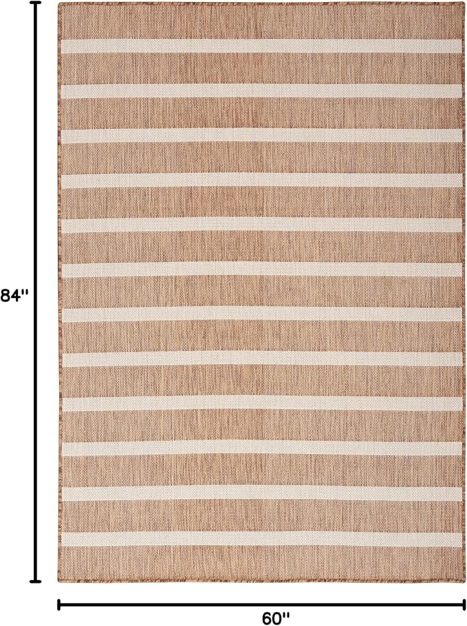 Nourison Home Positano Jute Ivory 5' x 7' Area Rug - Easy Clean, Non Shedding, Bed Room, Living Room, Dining Room, Kitchen (5' x 7')