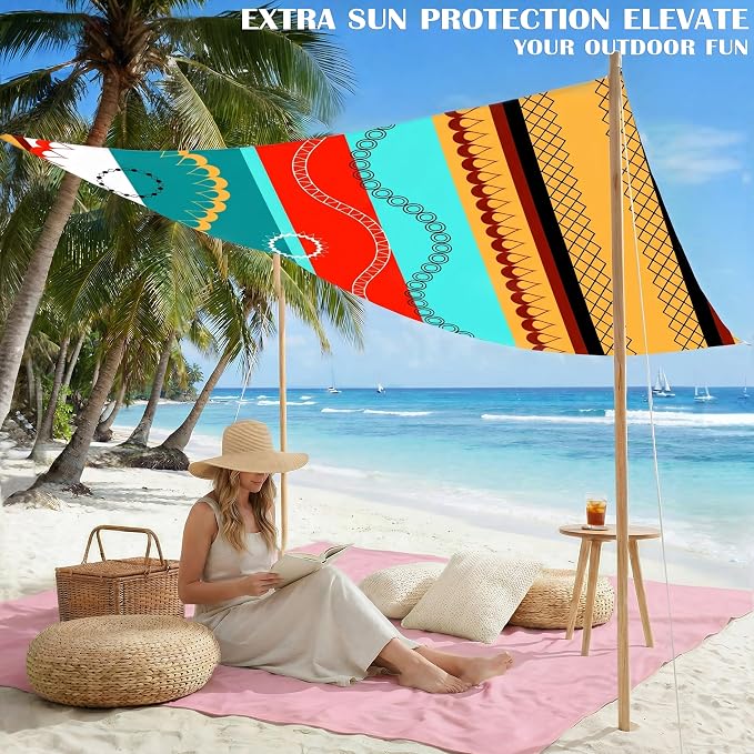 Famstar Beach Blanket Oversized Extra Large 78"X81"/10'X9',Waterproof Sandproof Beach Blanket 2-8 Adults Lightweight Durable for Travel Camping Hiking Picnic