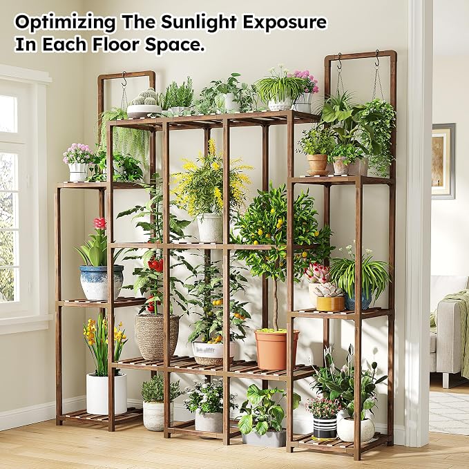 EnHomee 47''H Tall Plant Stand, Indoor Plant Stand with 18-22 Pots, Large Plants Shelves for Living Room, Patio, Balcony, Yard, Garden
