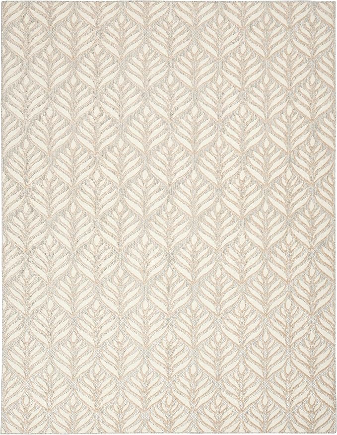 Nourison Home Aloha Ivory Grey 5'3" x 7'5" Area Rug - Easy Clean, Non Shedding, Bed Room, Living Room, Dining Room, Kitchen (5' x 8')