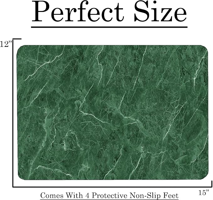 Green Marble Kitchen Glass Cutting Board Ocean Decorative Gift Marbled Granite Stone Rock Gift For Her Mom Wife (Green Marble)