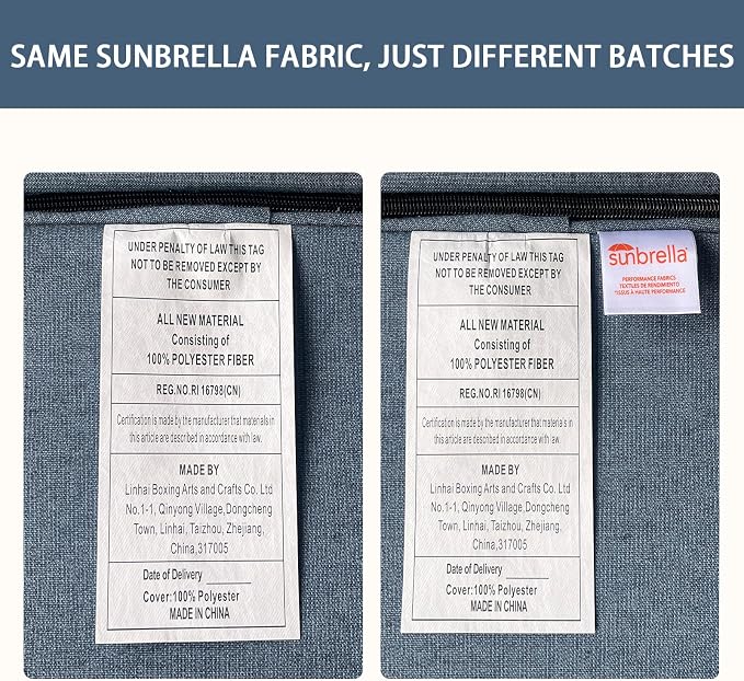 Goodgoods 77"x25"x2.75" Sunbrella Outdoor Lounge Chair Cushion, Fade-Resistant & Water-Resistant Patio Furniture Cushion with 30D High Resilience Foam, Insert Straps, Spectrum Denim