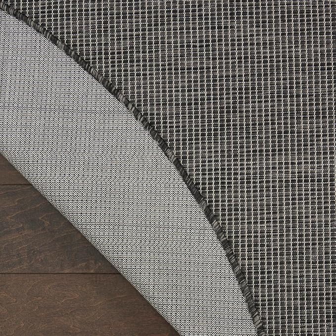 Nourison Home Positano Charcoal 6' x Round Area Rug - Easy Clean, Non Shedding, Bed Room, Living Room, Dining Room, Kitchen (6' x Round)