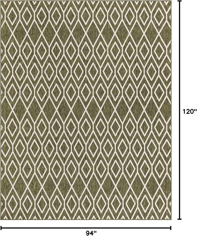 Jill Zarin Outdoor Collection Area Rug - Turks and Caicos (7' 10" x 10' Rectangle Green/Ivory)