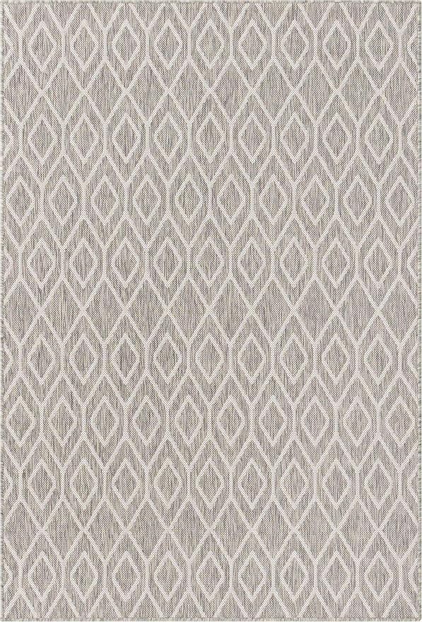Jill Zarin Outdoor Collection Area Rug - Turks and Caicos (4' x 6' Rectangle Gray Cream/Cream)