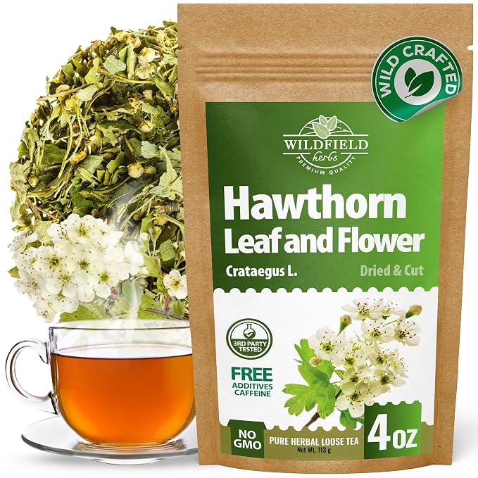 4 oz. Hawthorn Tea Hawthorne Leaf Flower Herbal Tea (Crataegus) - 113g Hawthorn Leaves & Flower Herb Espino Blanco Hojas