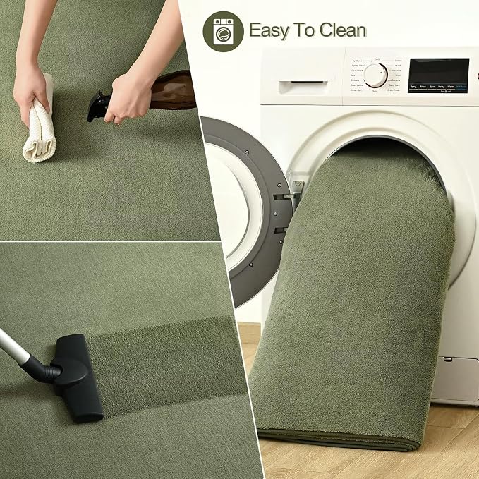 Vasofe 2x6 Runner Rug for Bedroom Living Room, Hallway Runner Rug Non Slip | Sage Green Memory Foam Low-Pile Hallway Carpet Runner Rug for Entryway, Throw Small Kids Carpet for Bedside Dorm Room Decor