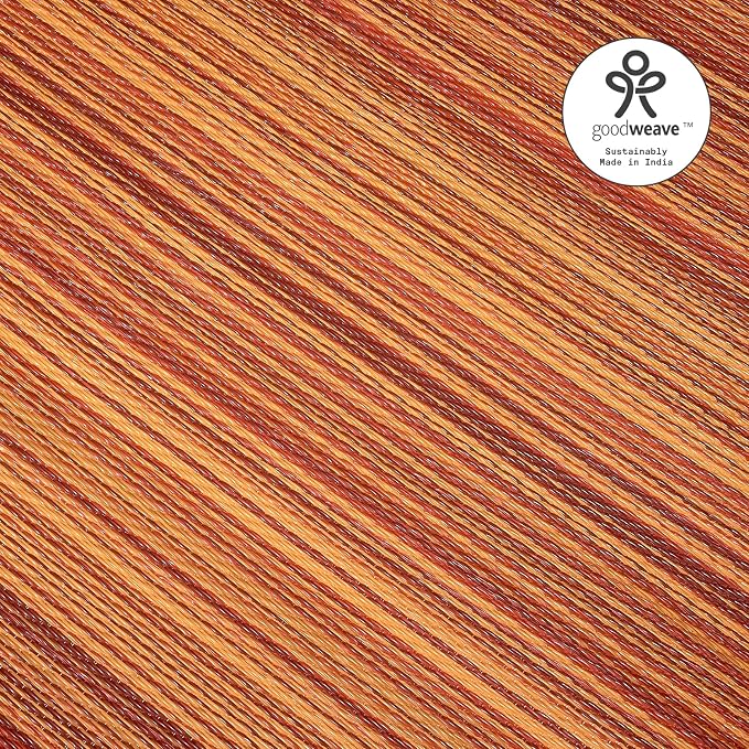 Fab Habitat Stripe Coastal Colorful Outdoor Rug - Waterproof, Crease-Free Fade Resistant, Reversible - Recycled Plastic - Patio Porch Balcony Deck Yard Garden - Cancun Terracotta - 8x10 ft