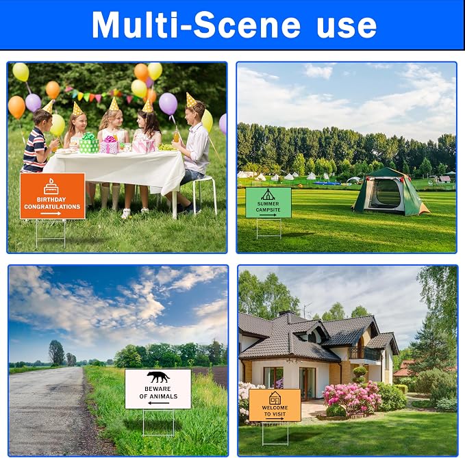 25 Pack Metal Yard Sign Stakes - 16.5x7 Inches, Real Estate Sale Signs, Custom Outdoor Sign