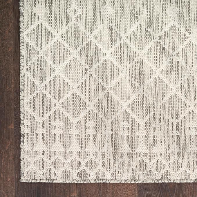 Nourison Home Positano Light Grey 2'2" x 12' Area Rug - Easy Clean, Non Shedding, Bed Room, Living Room, Dining Room, Kitchen (12' Runner)