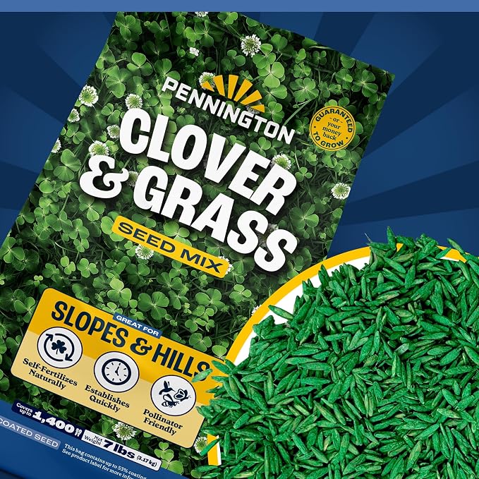 Pennington Clover + Grass Mix, Clover Seeds for Lawn, 7 LB
