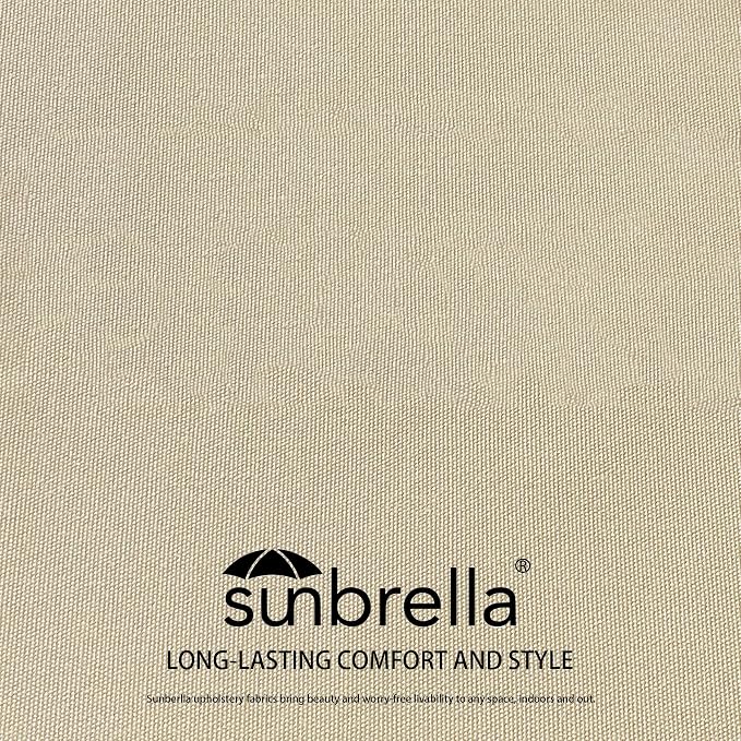 Sunbrella Outdoor Patio Chair Cushions Set, 23.5"x27" Outdoor Deep Seat Patio Cushions Set of 2,Water-Resistant Weather Resistant with YKK Zippers,Sunbrella Canvas Antique Beige