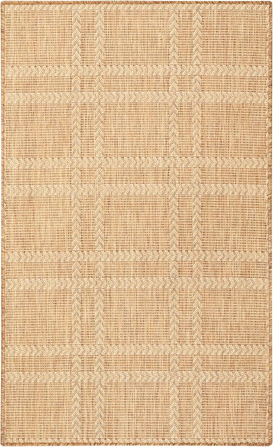 Nourison Home Horizon Indoor/Outdoor Natural 3' x 5' Area Rug - Easy Clean, Non Shedding, Bed Room, Living Room, Dining Room, Kitchen (3' x 5')