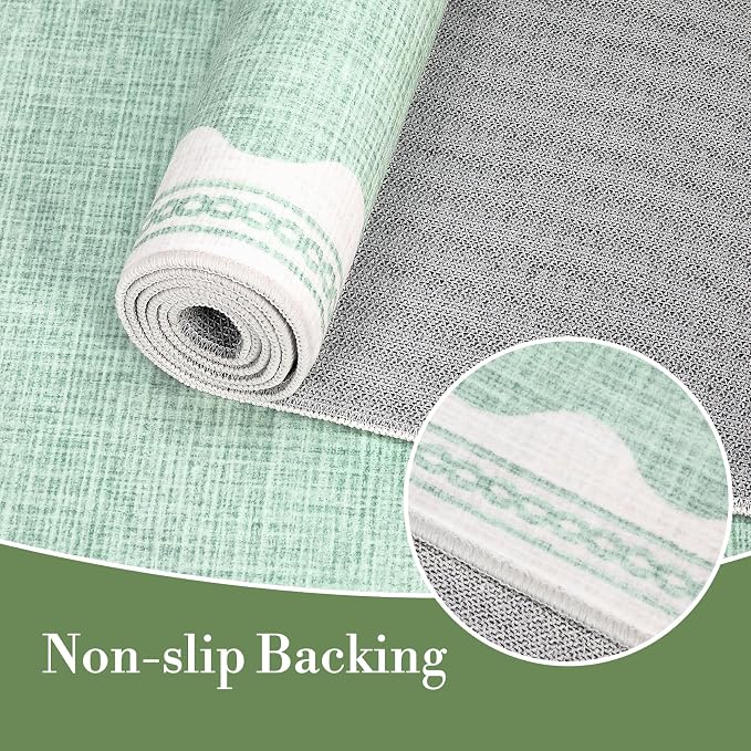 2x3 Scalloped Area Rugs Green Washable Entryway Bedroom Rug | Solid Small Area Rug Non Slip Scalloped Bath Mat, Front Door Mat Indoor Entrance,Soft Girls Nursery Dorm Carpet for Kitchen