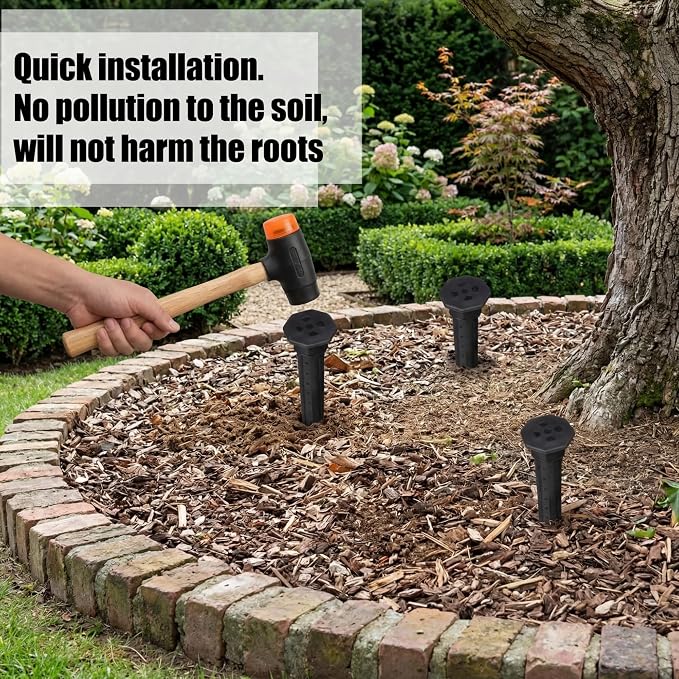 Briwooody 15 Pack Garden Watering Stake Large UV-Protected ABS Plastic Deep Root Irrigation Spike for Trees, Shrubs, Bushes, Shrubs, Flowers, Fruits, Vegetables, Potted Plants (14 Inch)
