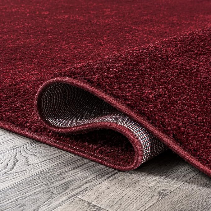 JONATHAN Y Haze Solid Low-Pile Dark Red Indoor Area Rug 12x15, Coastal,Bohemian,Minimalist,Classic, Easy-Cleaning for Living Room,Bedroom,Kitchen,Pet Friendly,Non-Shedding (SEU100Q-15)