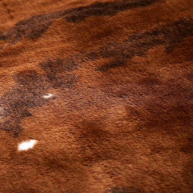 townssilk Cow Print Rug 4.1x4.5 Feet Faux Cow Hide Rug Animal Printed Area Rug Carpet for Home