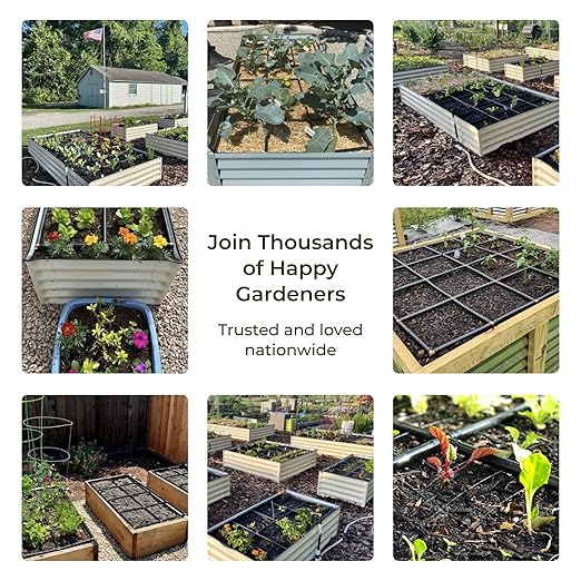 Garden Grid Watering System, 4x6 | Square Foot Gardening Grid & Irrigation in One | Pre-Assembled Watering Grid and Square Foot Garden Style Planting Template | USA-Made Quality | Standard 44"x66"