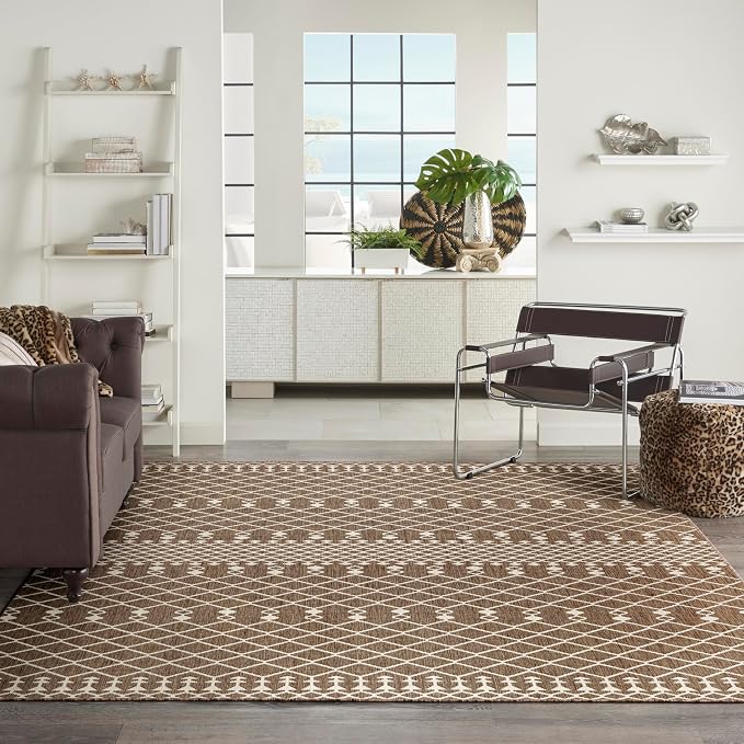 Nourison Home Positano Natural 12' x 15' Area Rug - Easy Clean, Non Shedding, Bed Room, Living Room, Dining Room, Kitchen (12' x 15')